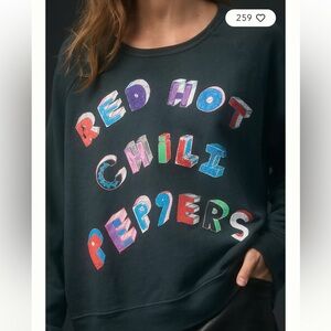 NWT Letluv x Anthropologie Red Hot Chili Peppers Black Sweatshirt - Sold Out